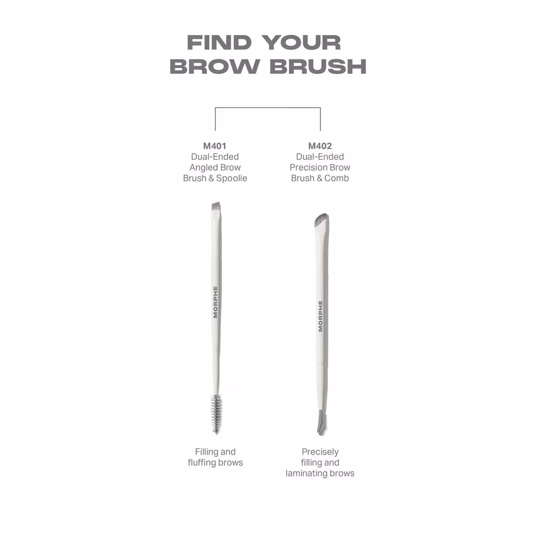 M401 Dual-Ended Angled Brow Brush & Spoolie